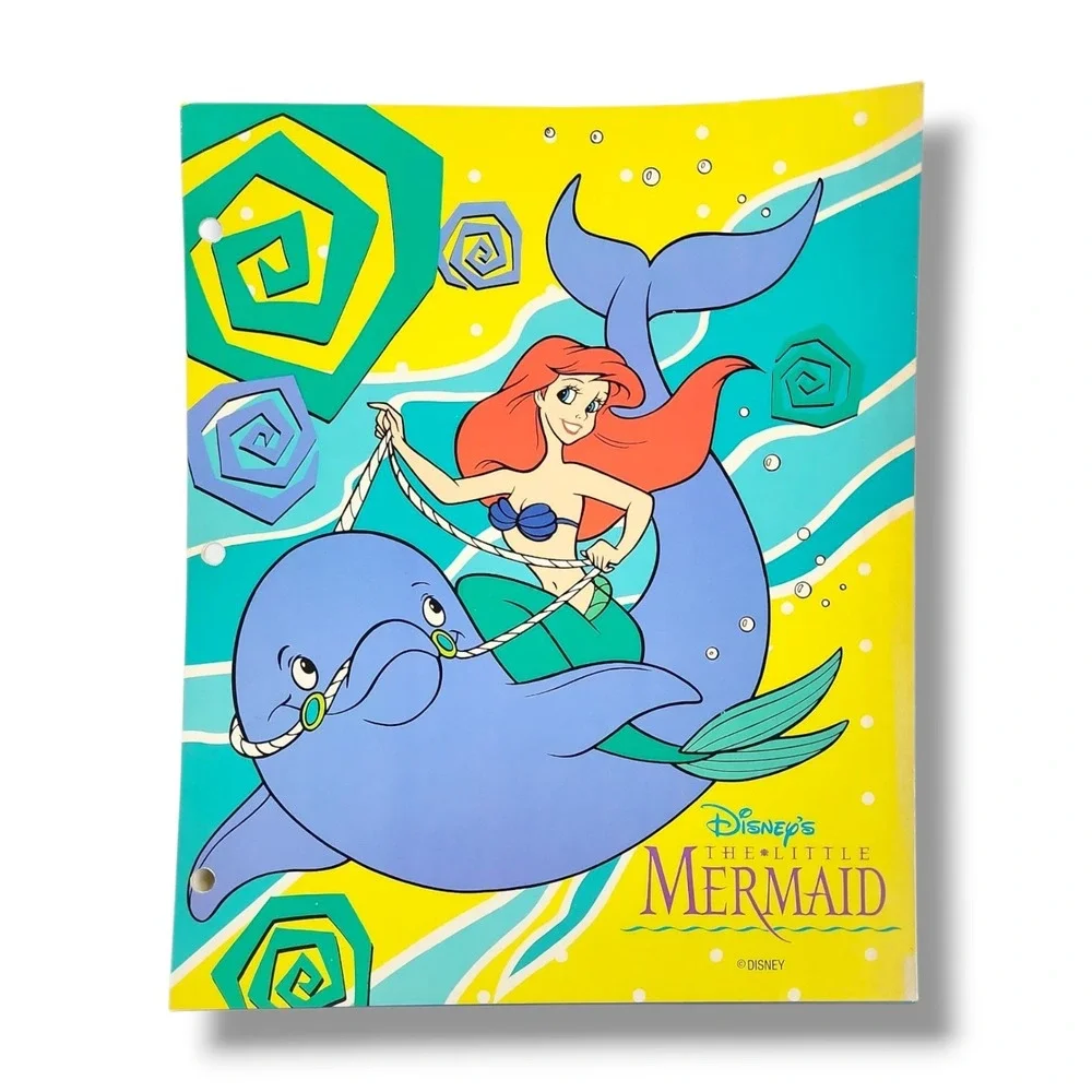 3 Vintage 90s‎ The Little Mermaid Pocket Folder Impact International EUC